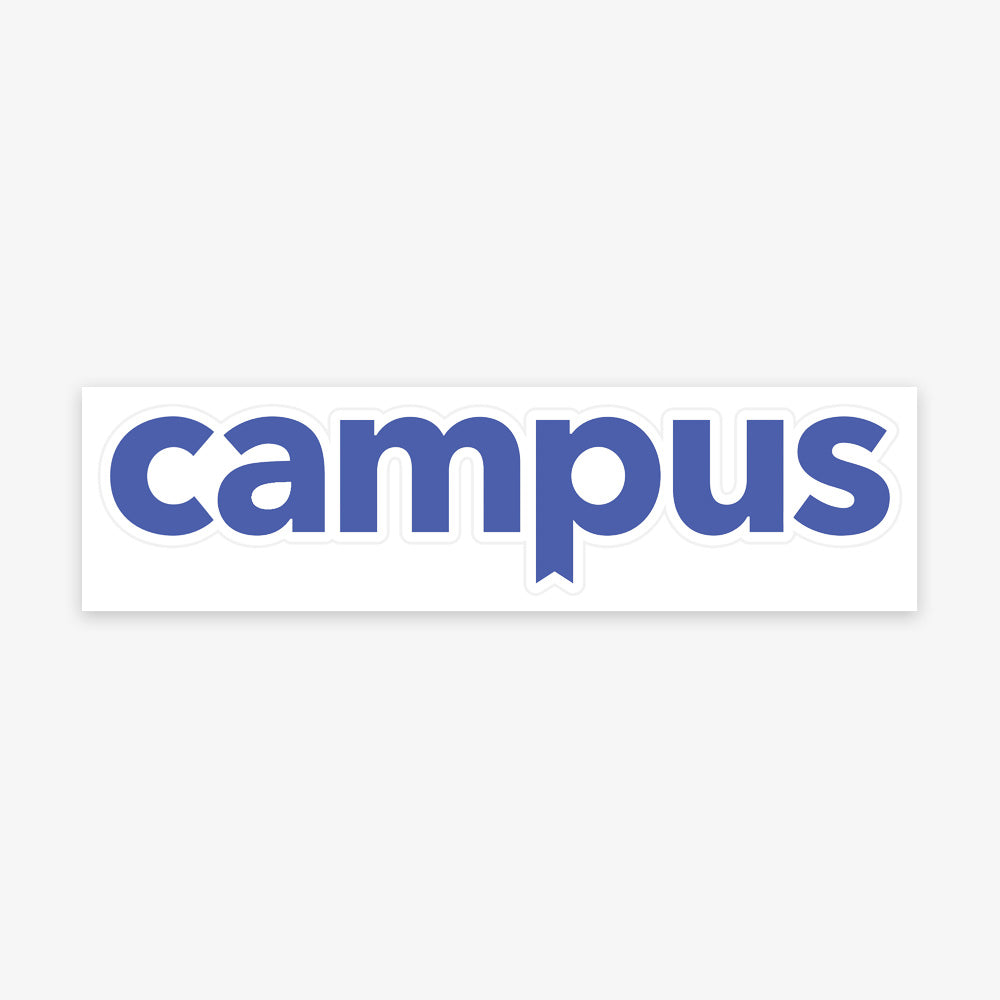 Sticker with 'campus' text on a white background