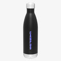 Black water bottle with 'CAMPUS' text on a white background