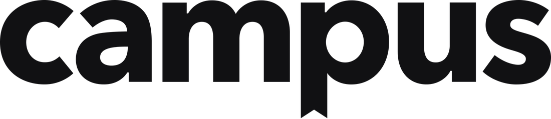 Black 'campus' logo on a white background